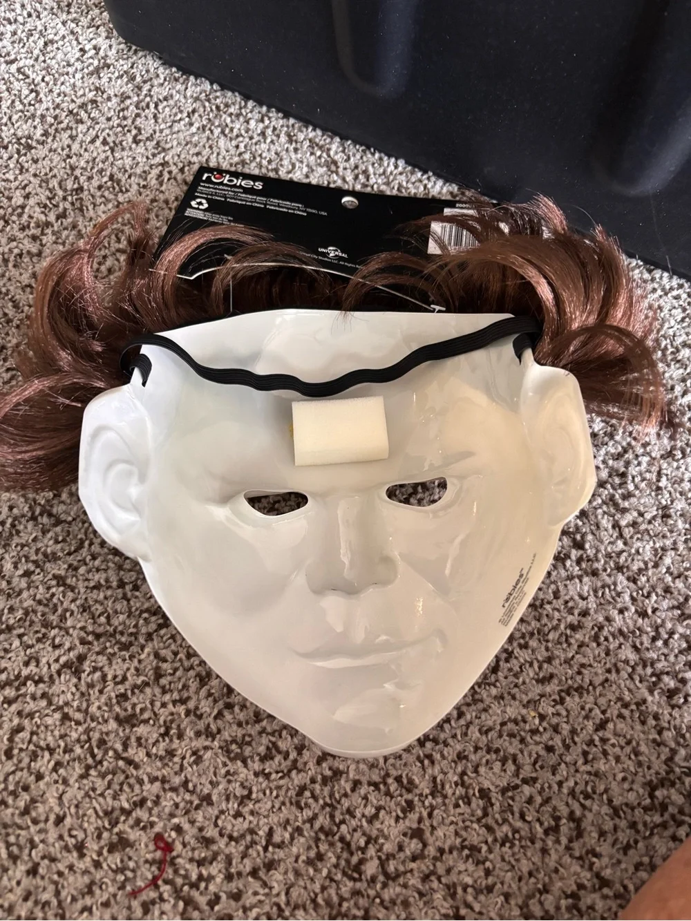 Michael Myers Halloween Face Mask with Brown Wig Hair 14+ Adult Teen